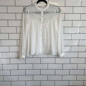 𝅺ZARA Trafaluo Collection Cream Blouse Top Size XS